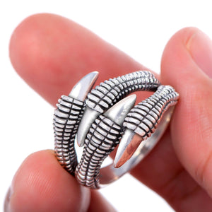 925 Sterling Silver Nidhogg Dragon Claw Ring-Viking Ring-Norse Spirit