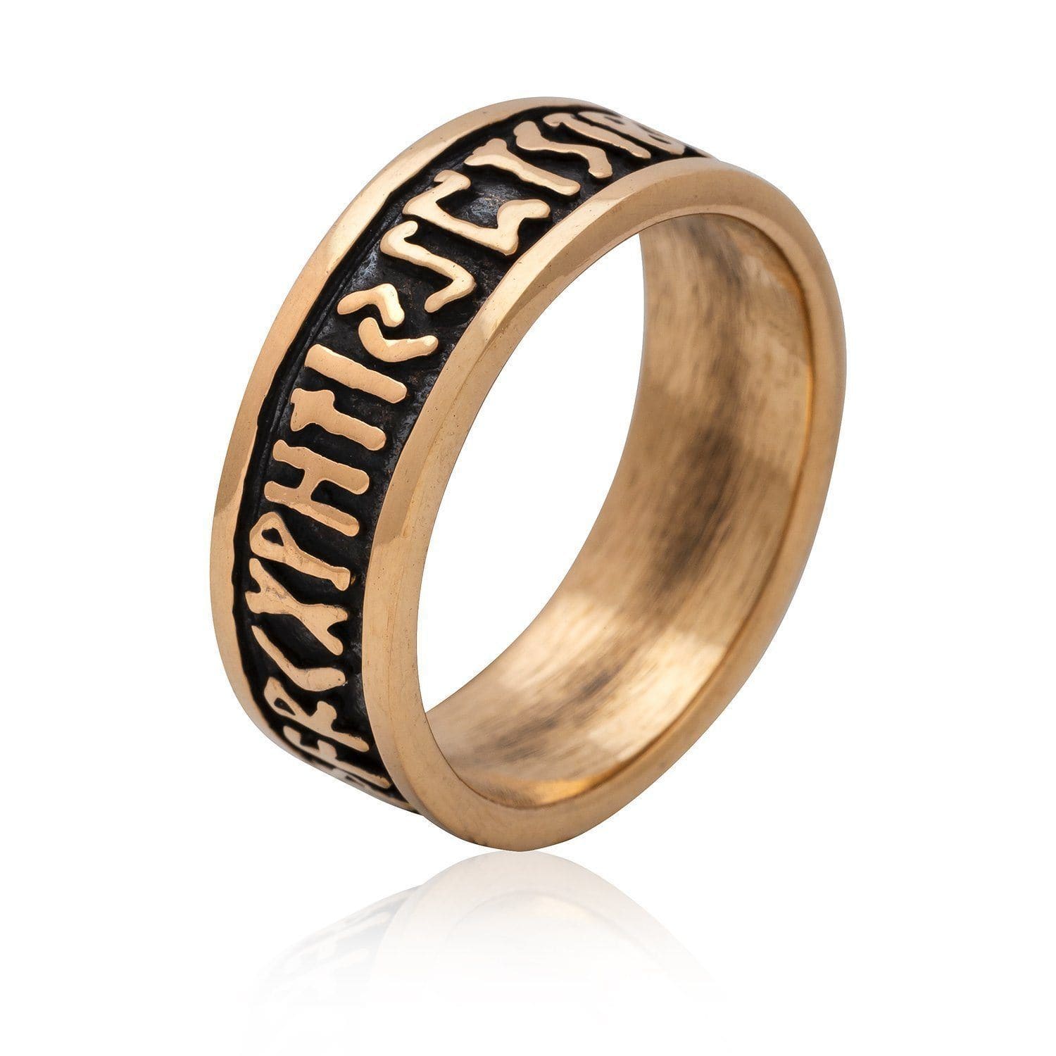 Bronze Elder Futhark Viking Ring