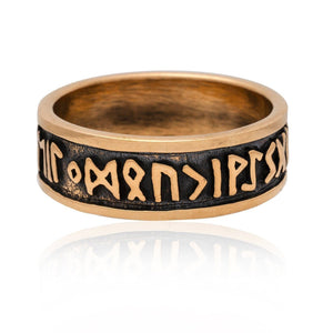 Bronze Elder Futhark Viking Ring
