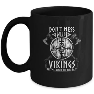 Don't Mess With Vikings Black Mug-Viking Mug-Norse Spirit