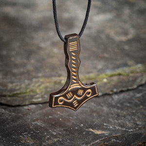 Horn Mjolnir Necklace-Viking Necklace-Norse Spirit