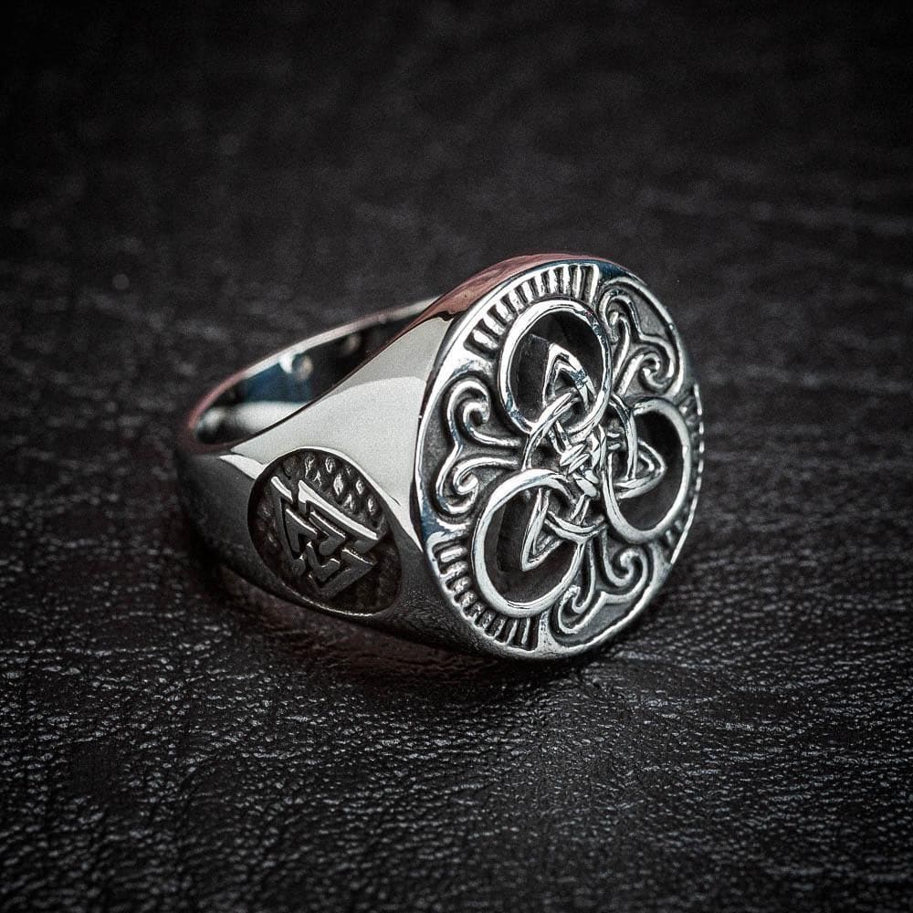 Stainless Steel Open Cut Triskelion Ring-Viking Ring-Norse Spirit