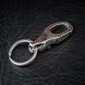 Stainless Steel Wolf Head Keychain-Viking Collectables-Norse Spirit