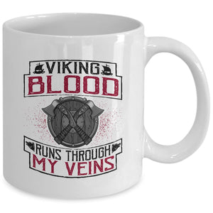 Viking Blood White Mug-Viking Mug-Norse Spirit