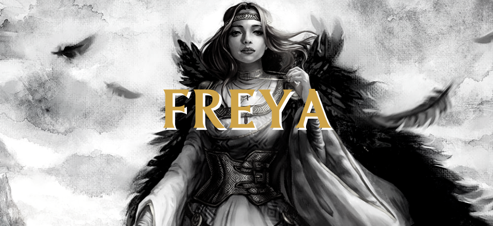 Freyr or Frey God in Norse Mythology with Sword and Wild Boar