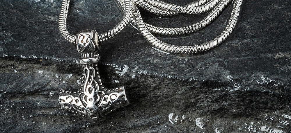 Silver Viking Thor's Hammer Pendant with Wolf Pups – West Wolf Renaissance