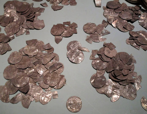 silver coins from the Viking Spillings hoard