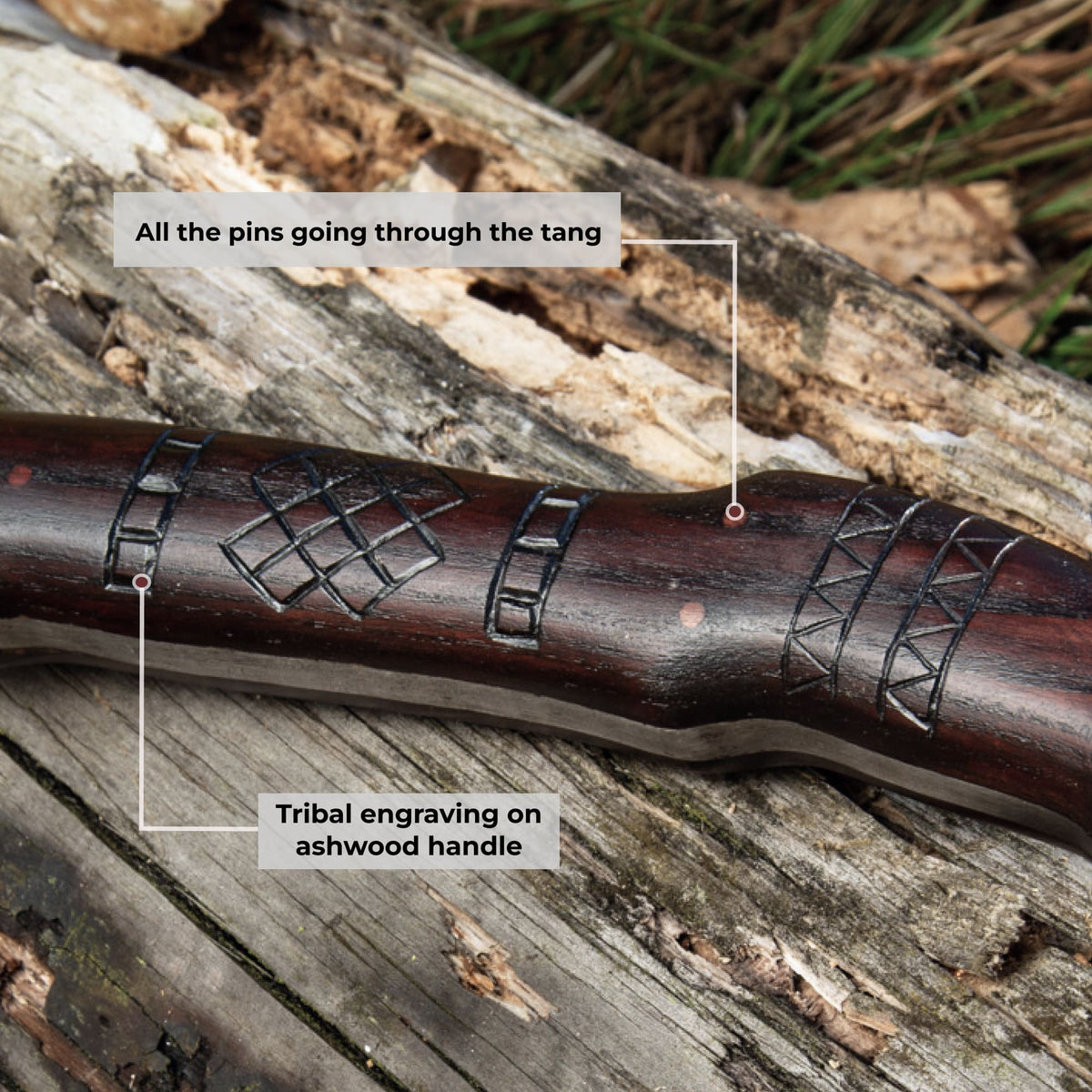 Carved Handle ’Ogun’ Tomahawk