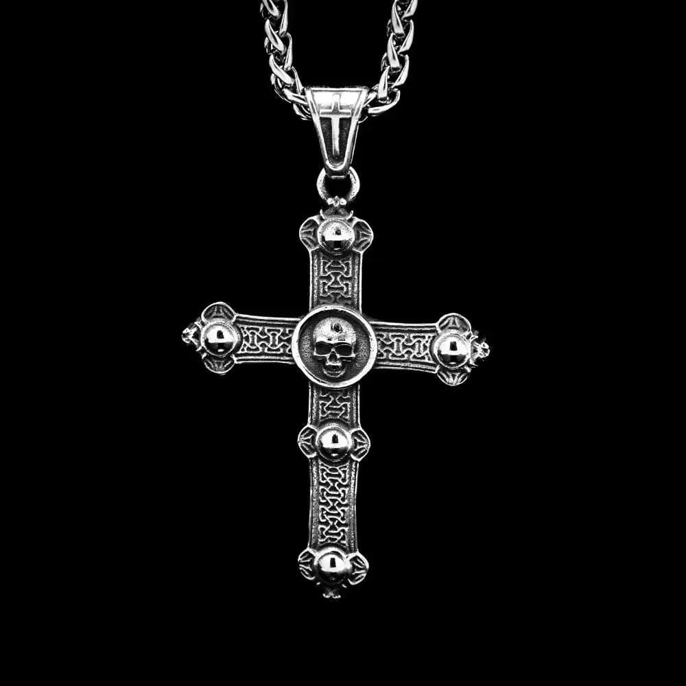 Cross and Skull Necklace - Necklace
