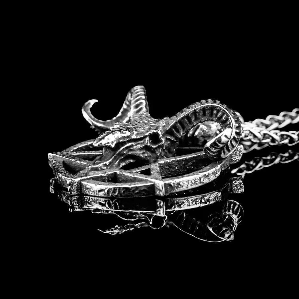 Goat Head and Pentacle Necklace - Necklace