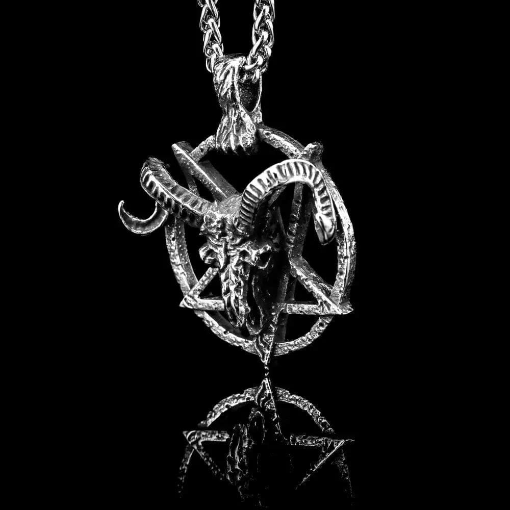 Goat Head and Pentacle Necklace - Necklace