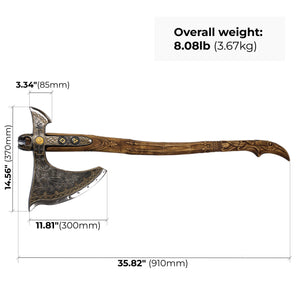 God of War Leviathan Gold Axe with Leather Protection