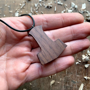 Hand Carved Mjolnir and Valknut Pendant in Wood