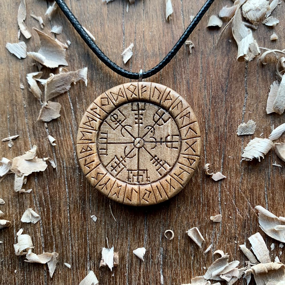 Hand Carved Wooden Pendants - Norse Spirit