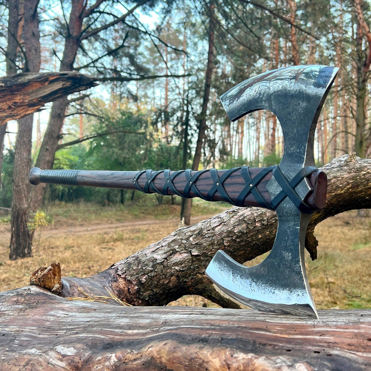 Viking Bearded Medieval Warrior Double Edge Axe, Carbon hotsell Forged Viking Tow sided Axe Head. Amazing Gift For Men