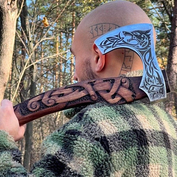 Hand Forged Ulfhednar Warrior Axe
