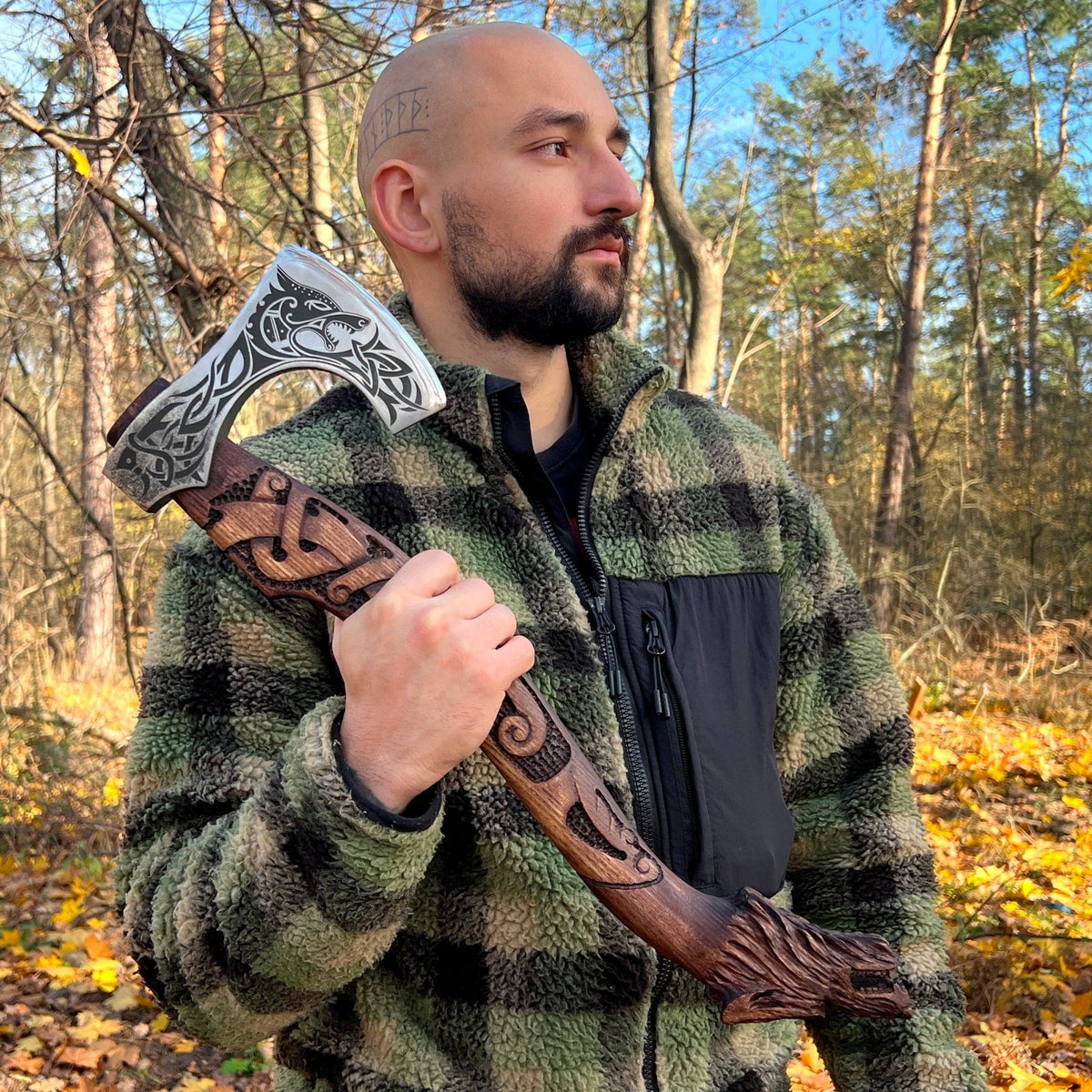 Hand Forged Ulfhednar Warrior Axe