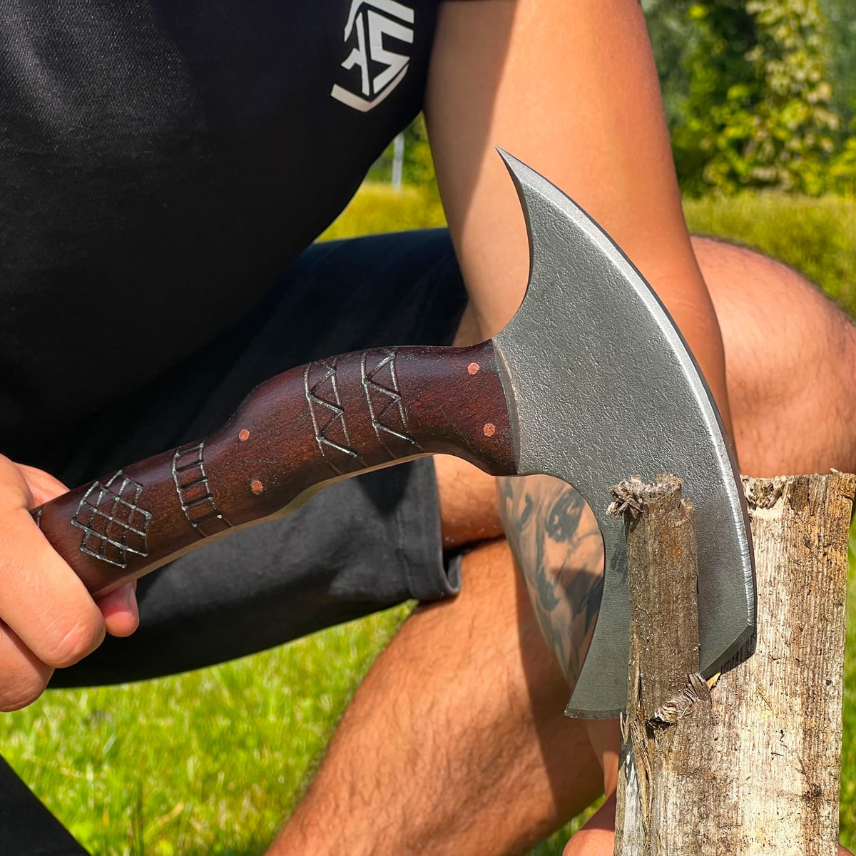 Nanook Tomahawk With Carved Handle