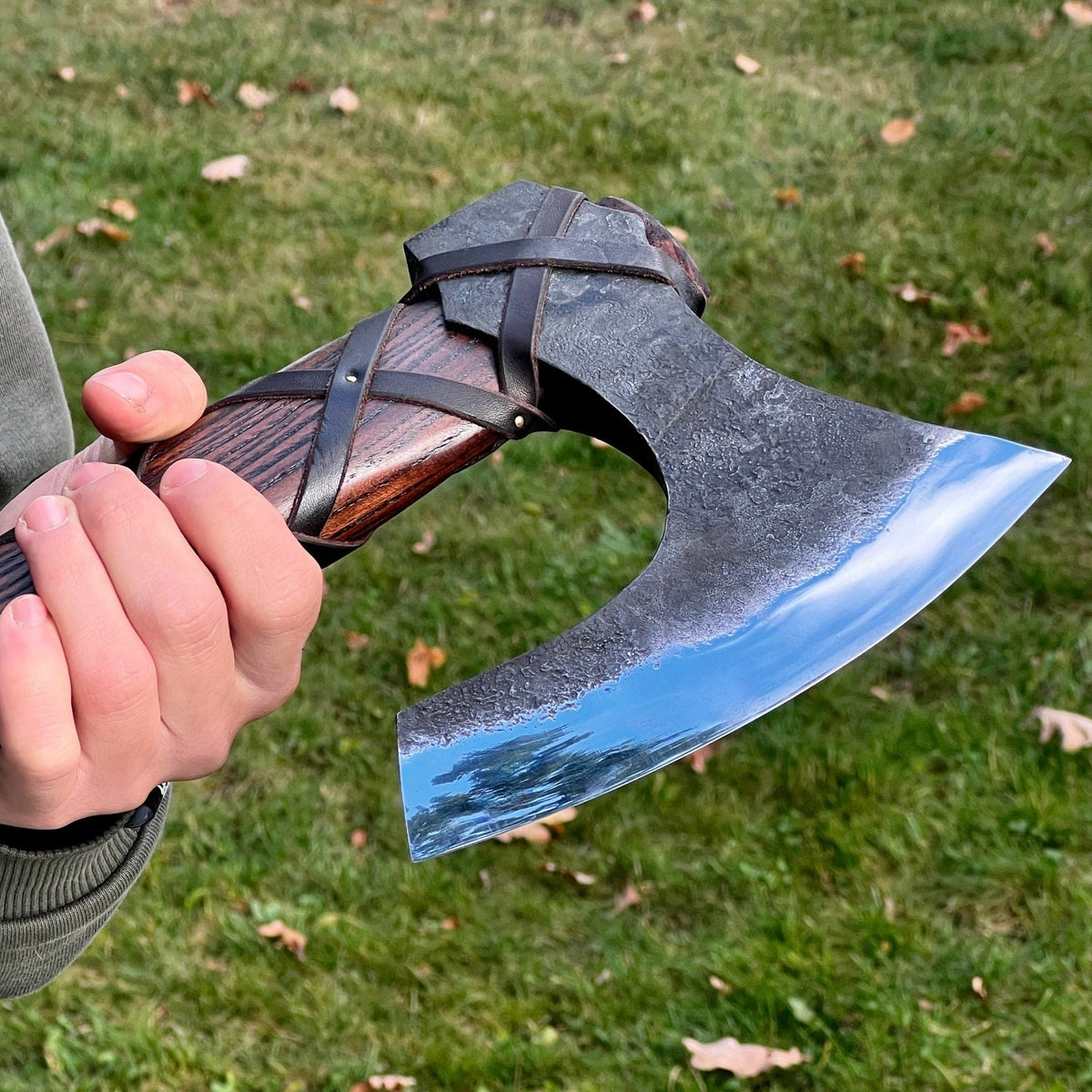 Ragnar Lothbrok Long Axe with Carved Handle