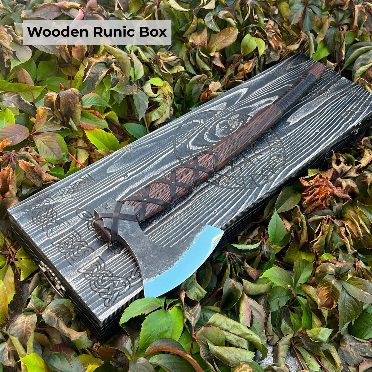 Ragnar Lothbrok Long Axe with Carved Handle