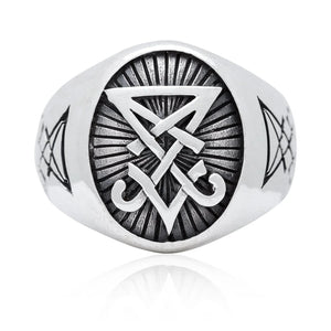 Silver Seal of Satan Ring