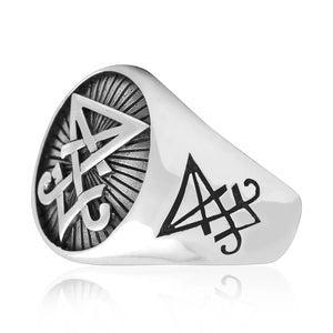 Silver Seal of Satan Ring