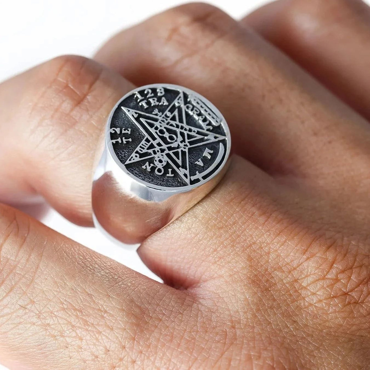 Silver Seal of Solomon Ring