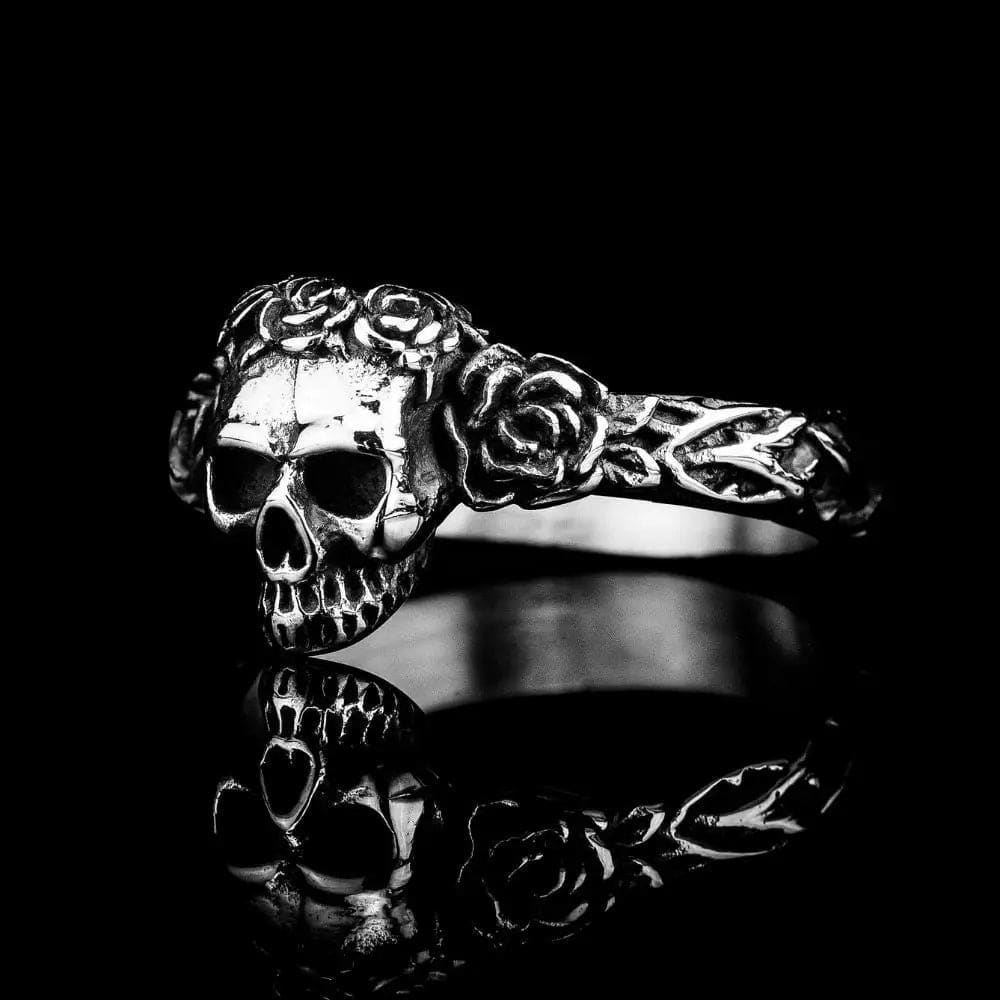 Skull and Roses Ring - Norse Spirit