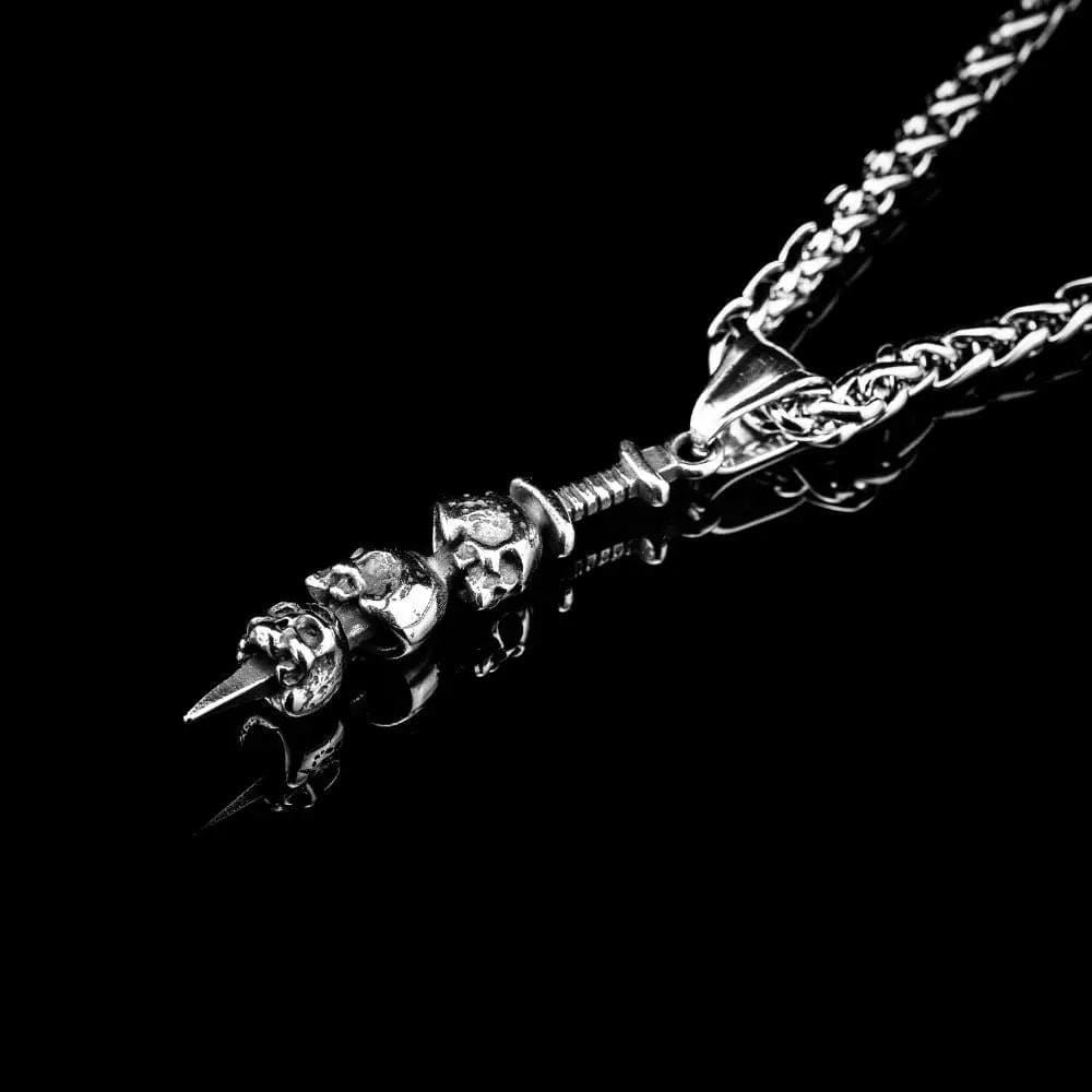 Skulls and Sword Necklace - Necklace
