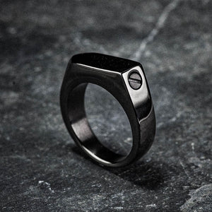 Stainless Steel Black Cremation Ring