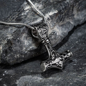 Stainless Steel Mjolnir Cremation Necklace