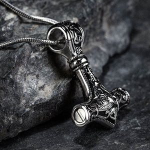 Stainless Steel Mjolnir Cremation Necklace