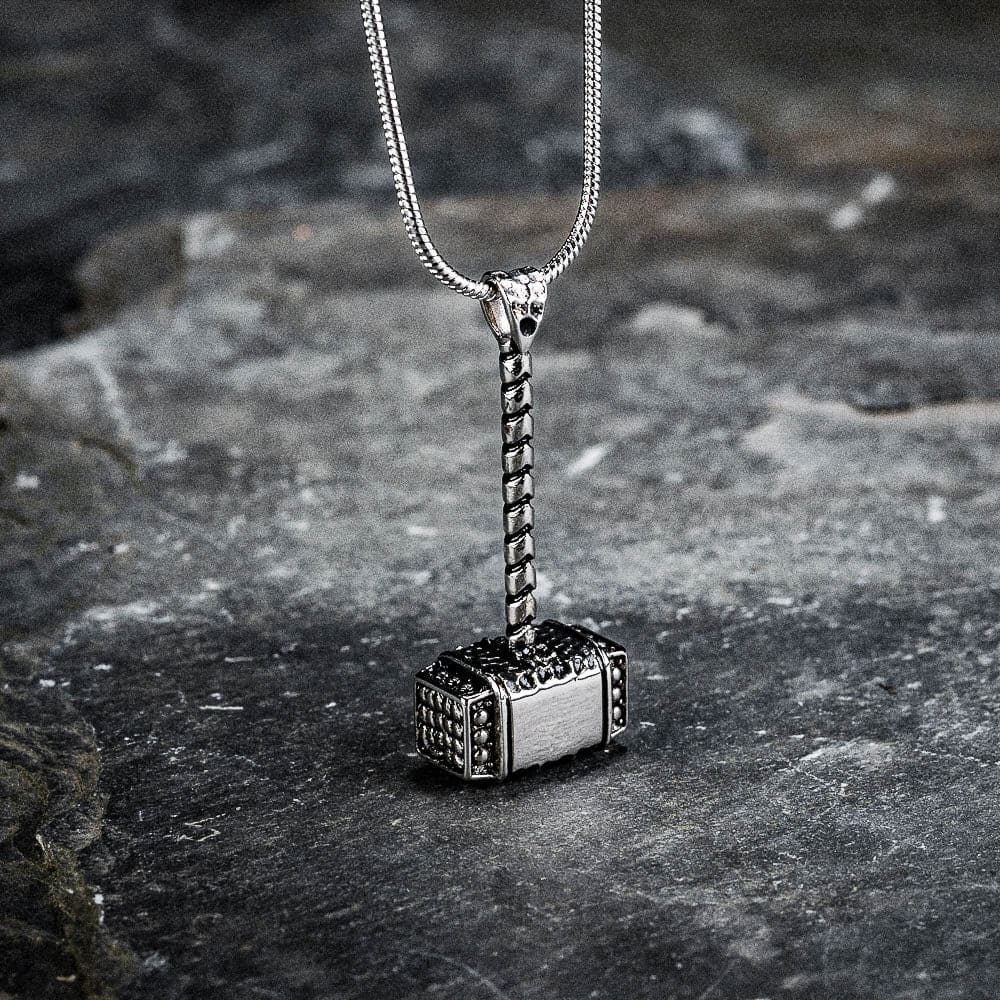 Stainless Steel Thor’s Hammer Cremation Necklace