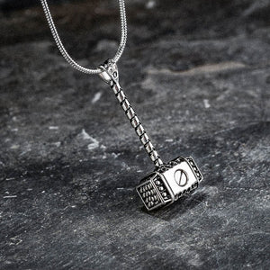 Stainless Steel Thor’s Hammer Cremation Necklace
