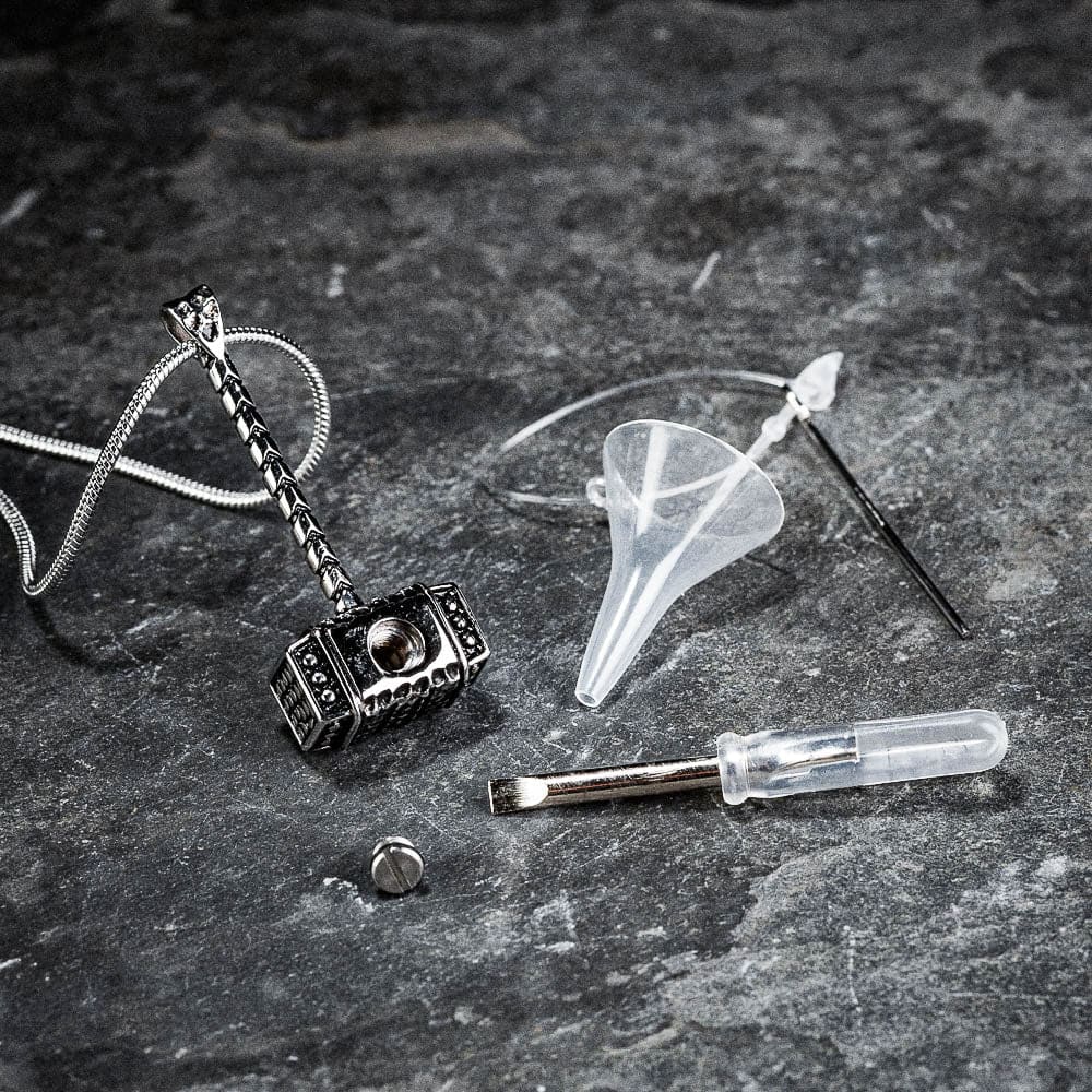 Stainless Steel Thor’s Hammer Cremation Necklace