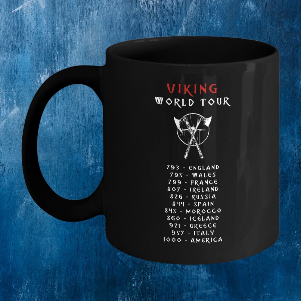 Viking World Tour Black Coffee Mug