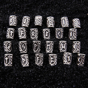 Stainless Steel Rune Bead Set