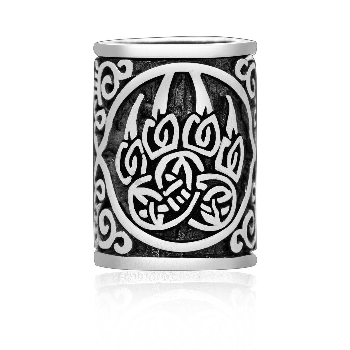 925 Sterling Silver Bear Paw / Veles Beard Bead-Viking Beard Rings-Norse Spirit