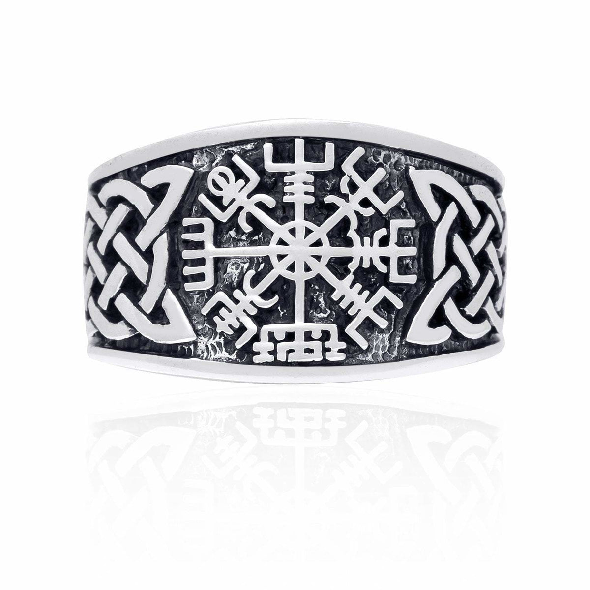 Vegvisir and Celtic knot Viking ring