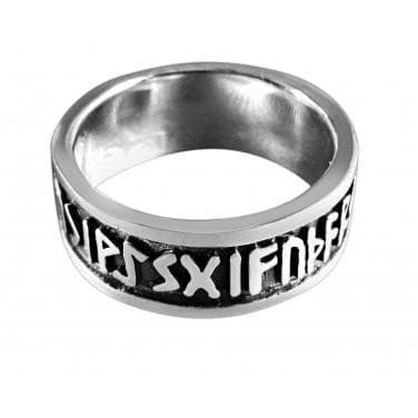 925 Sterling Silver Elder Futhark Viking Ring