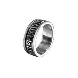 925 Sterling Silver Elder Futhark Viking Ring