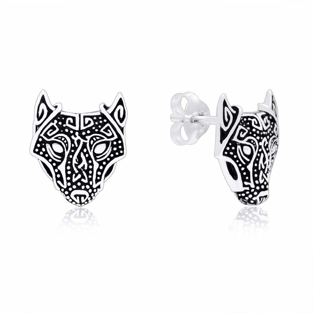 Wolf Head Stud Earrings