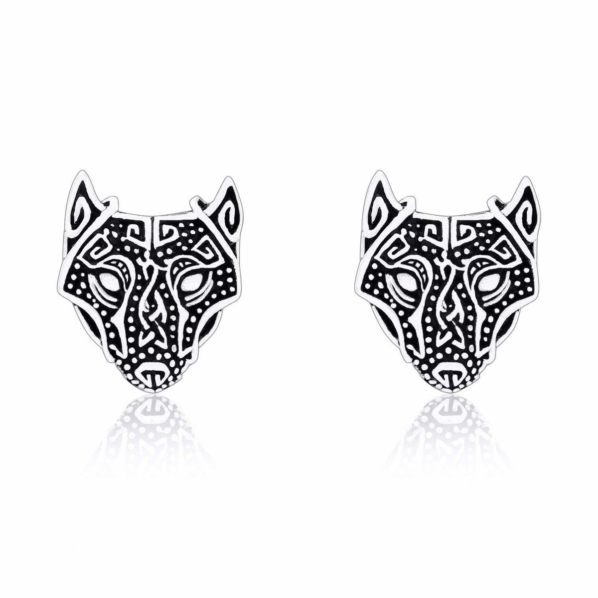 Wolf Head Stud Earrings