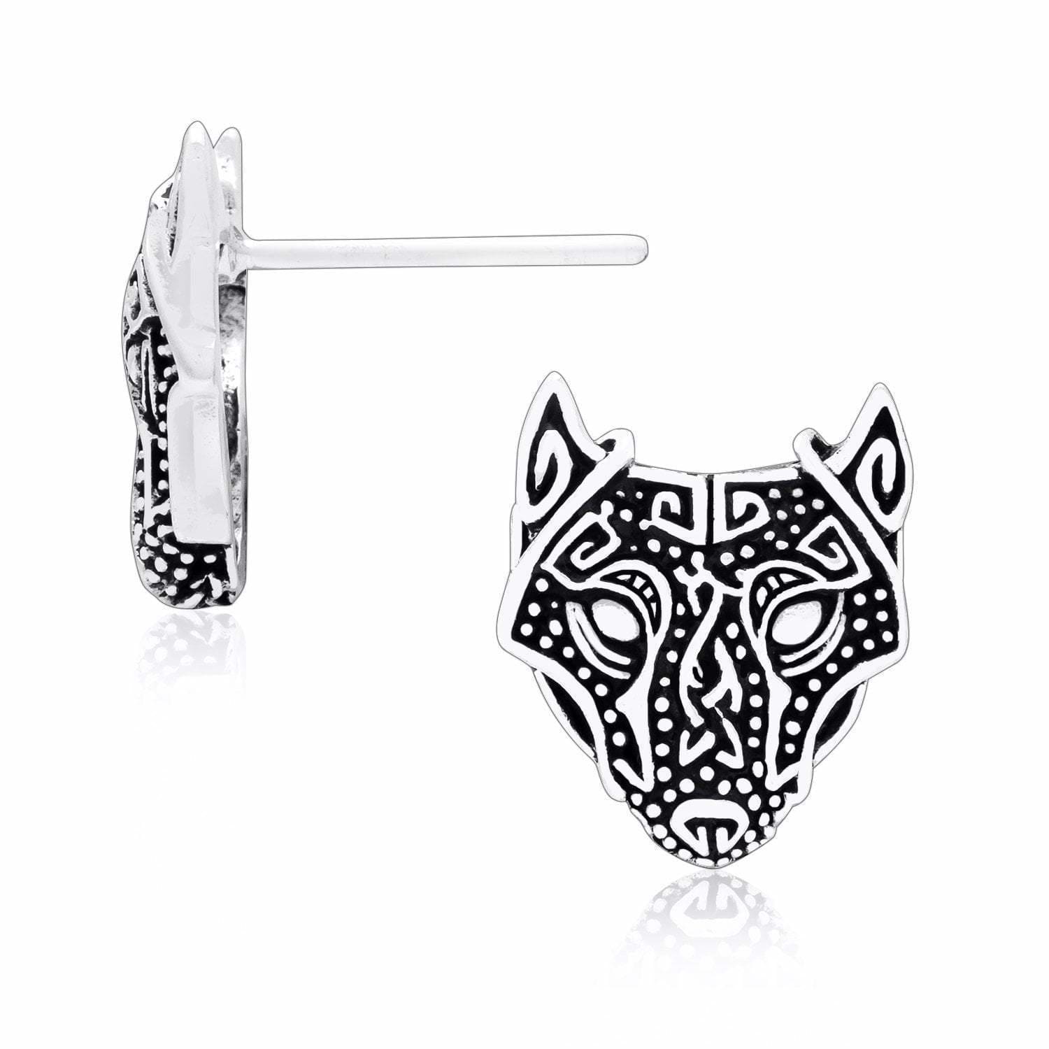 Wolf Head Stud Earrings