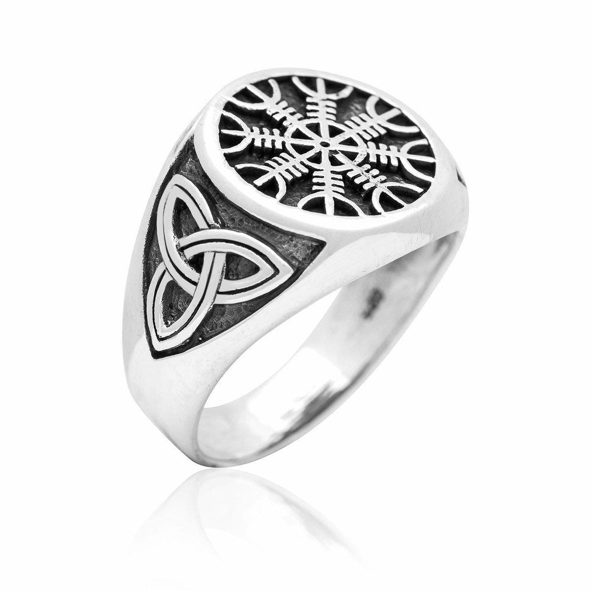 925 Silver Helm of Awe Viking Ring