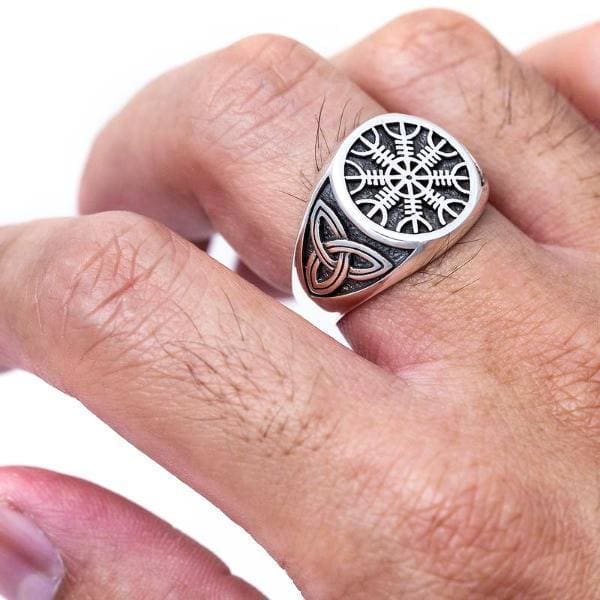 925 Silver Helm of Awe Viking Ring