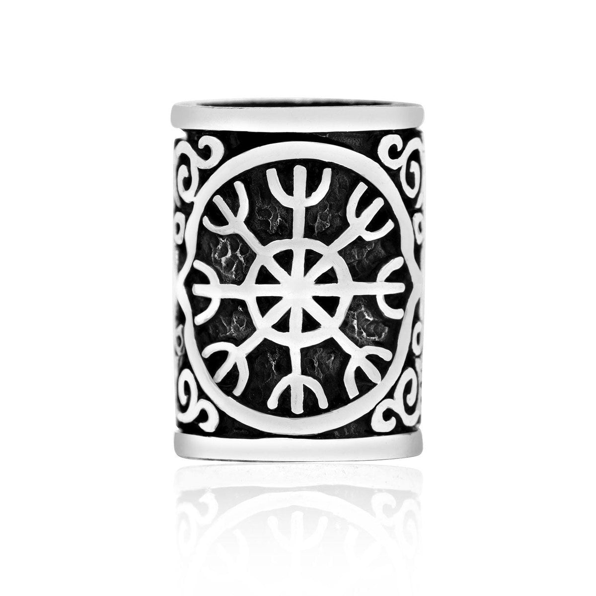 925 Sterling Silver Helm of Awe Beard Bead-Viking Beard Rings-Norse Spirit