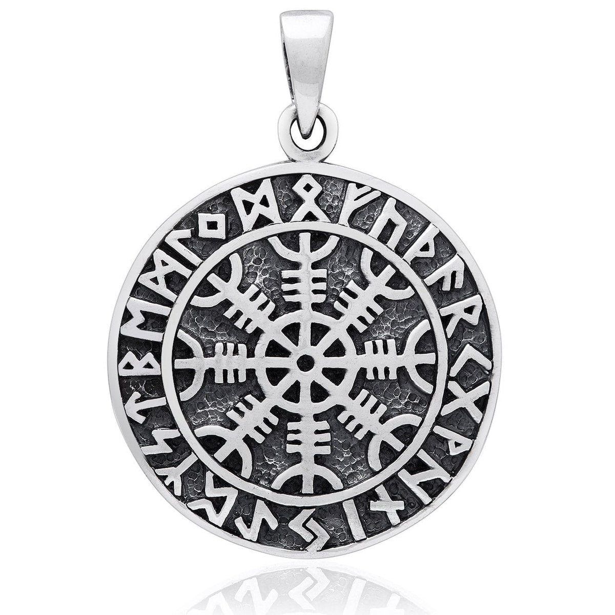 925 Sterling Silver Helm of Awe Viking Necklace