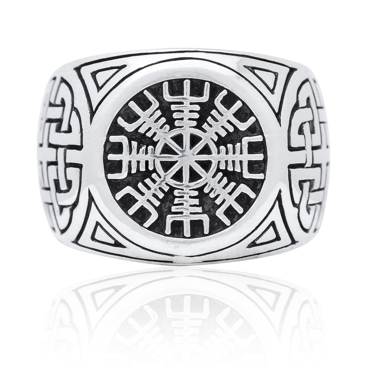 925 Sterling Silver Helm of Awe Viking Ring