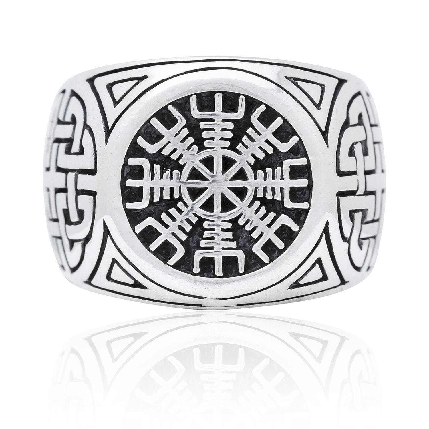 925 Sterling Silver Helm of Awe Viking Ring